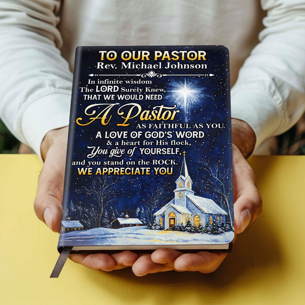 Faithful Pastor Tribute - Personalized Leather Cover Notebook GMJSNB200040