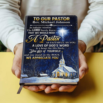 Faithful Pastor Tribute - Personalized Leather Cover Notebook GMJSNB200040