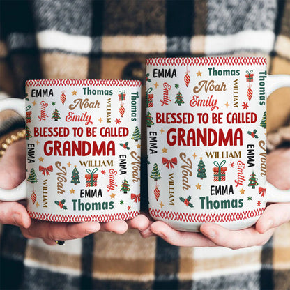 Blessed To Be Called Grandma - Personalized Ceramic Coffee Mug