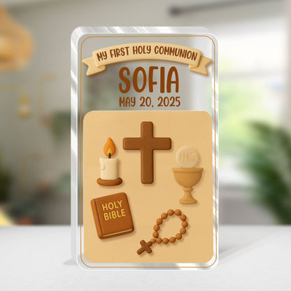 First Communion Faith Keepsake - Custom Acrylic Plaque GAPJS10246