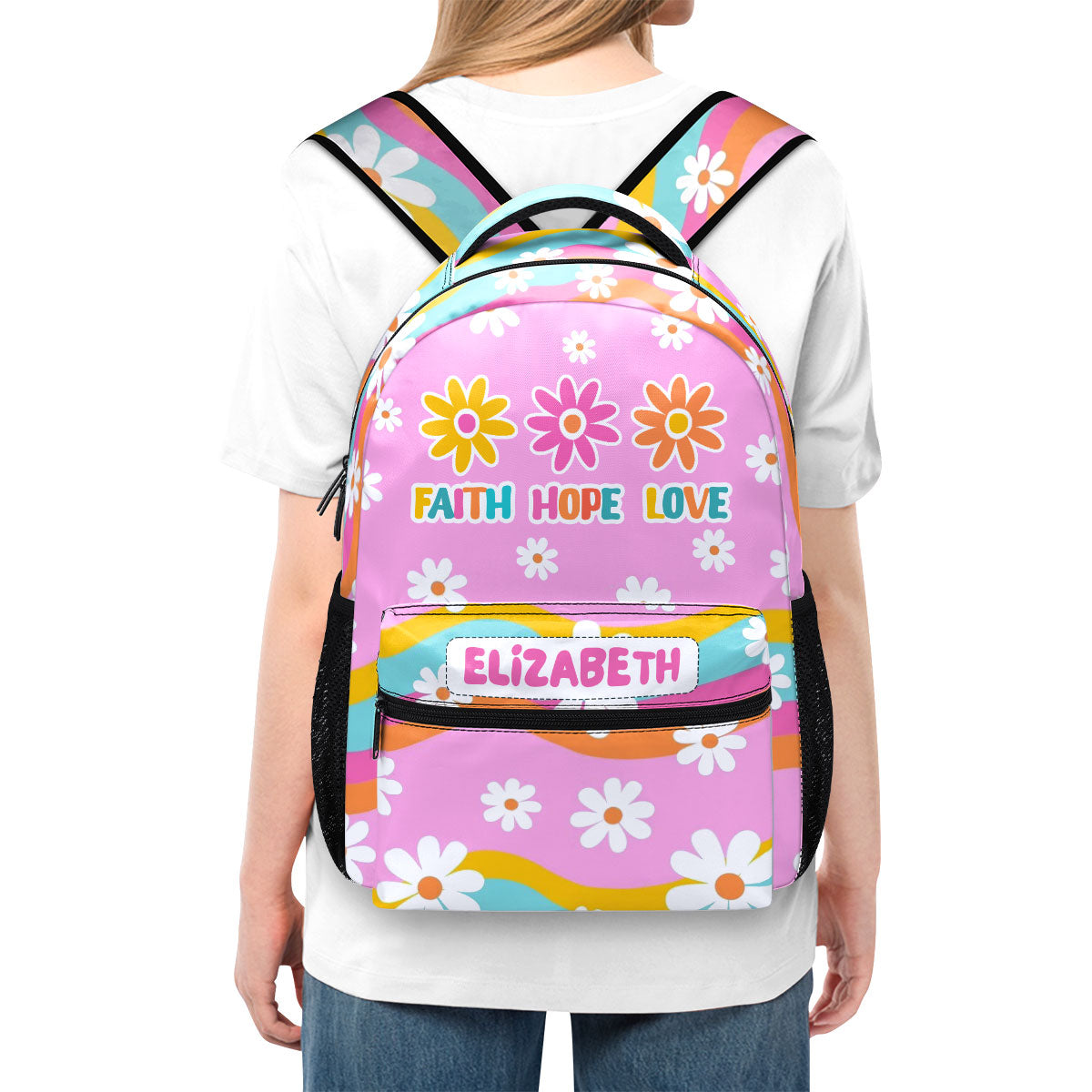 Faith Hope Love - Personalized Backpack for Girls