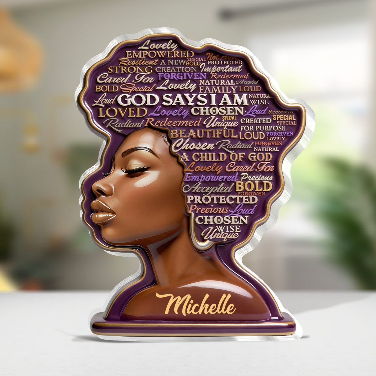 God Says I Am - Personalized Acrylic Plaque - Gift for Women GAPJS10155