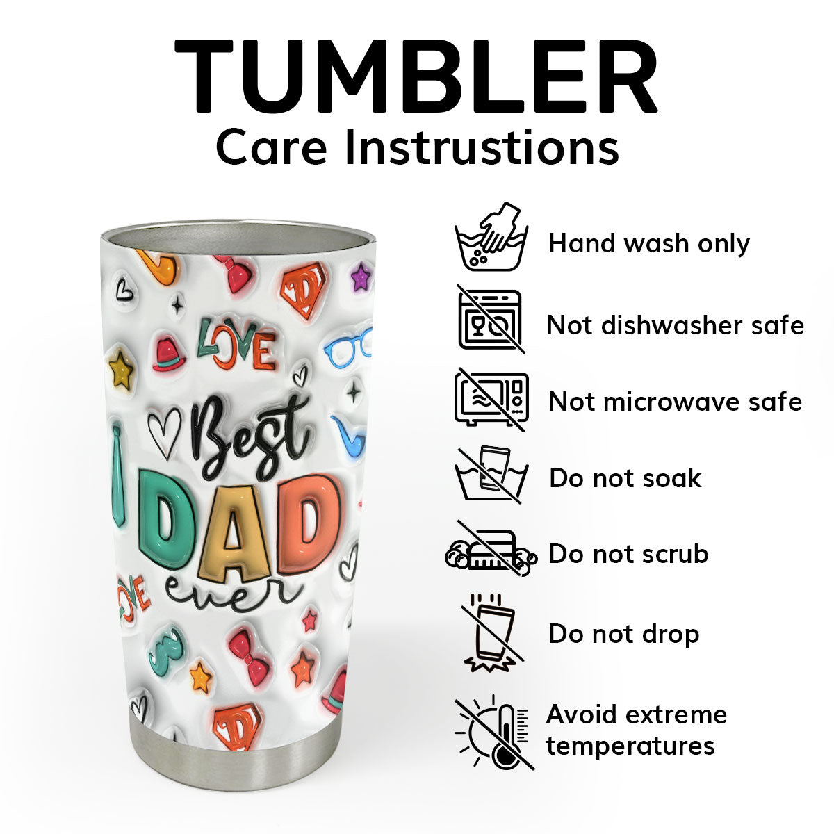 Best Dad Ever - Personalized Stainless Steel Tumbler