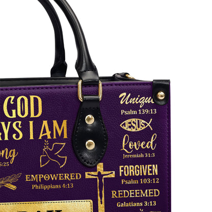 What God Says About You - Personalized Leather Handbag GMJSLB200083