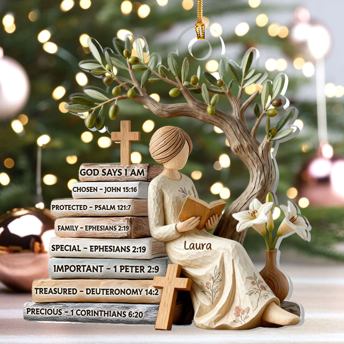 God Says I Am - Personalized Acrylic Ornament - Gift For Her GOJS10013