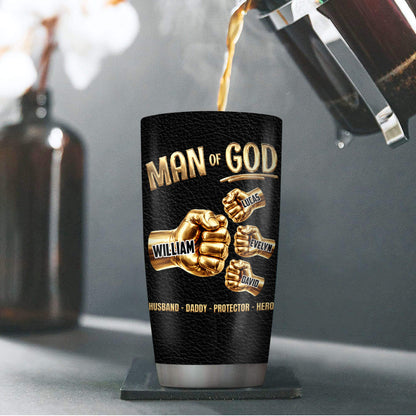 Man Of God Husband Daddy - Personalized Stainless Steel Tumbler