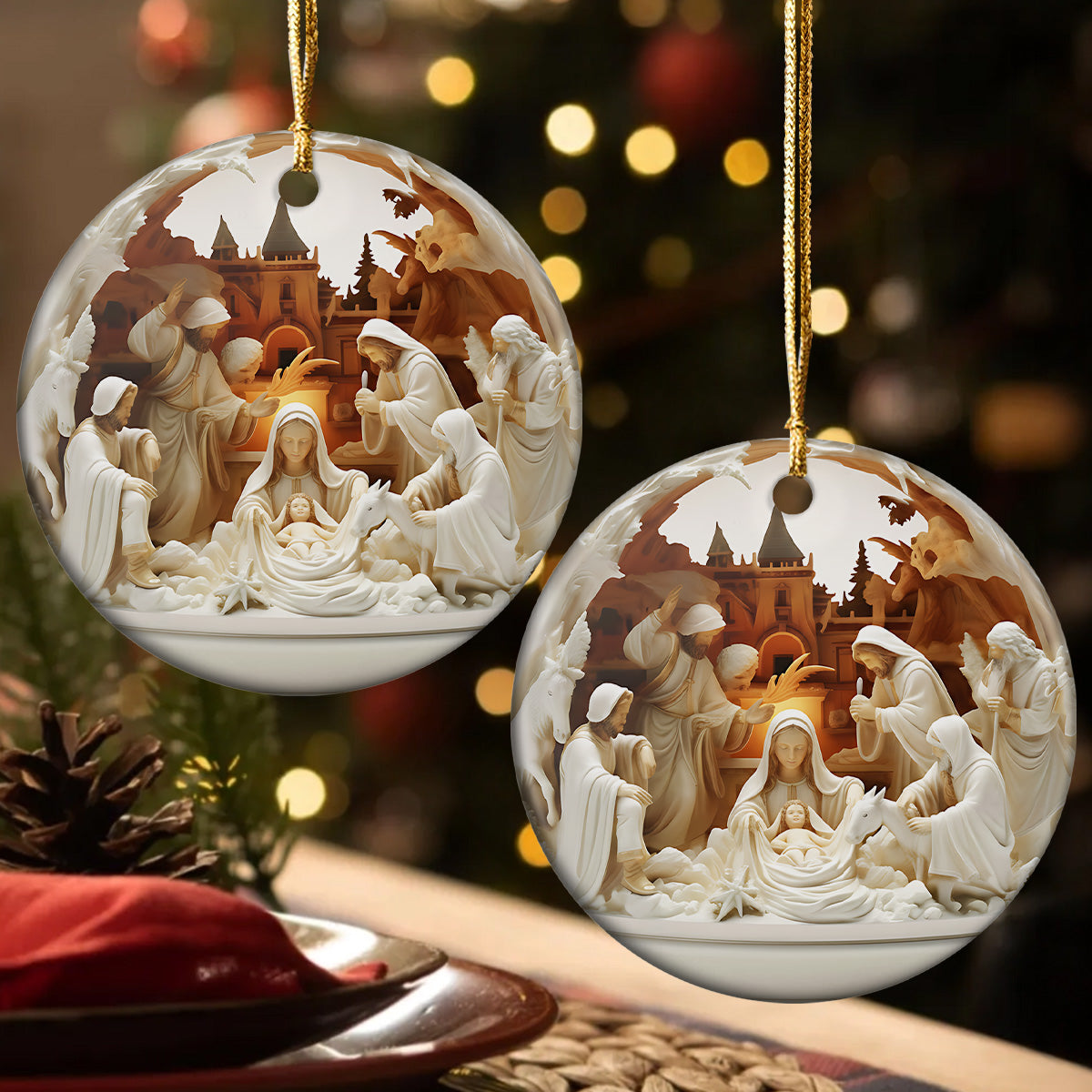 Faith at Home - Nativity Christmas Ornament GOJS10355