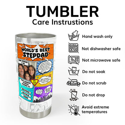 Sentimental Gift for Stepdad - Personalized Stainless Steel Tumbler 20oz