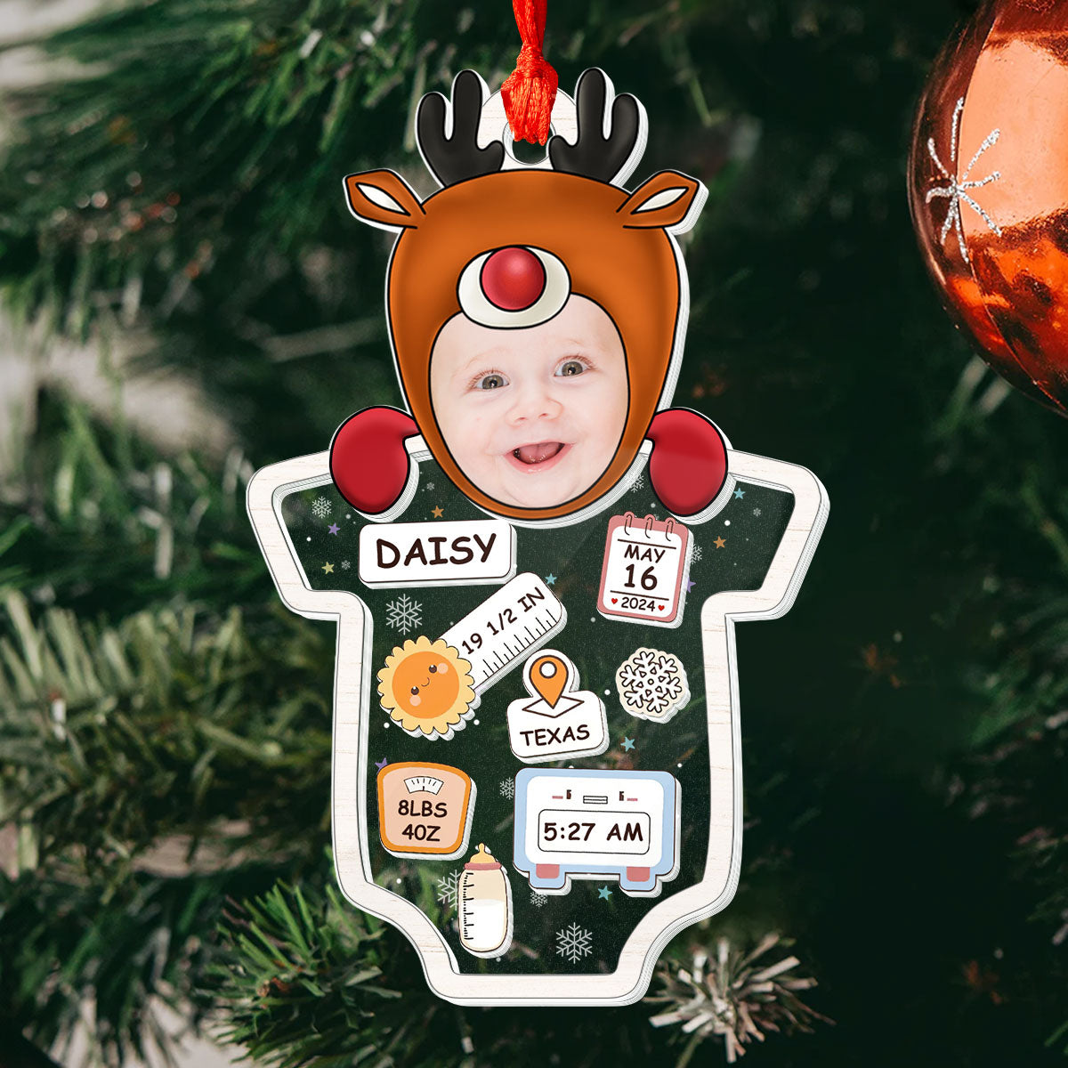 Baby's First Christmas - Personalized 3 Layered Ornament GOJS10138