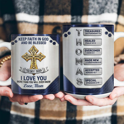 Blessing To My Son - Personalized Christian Coffee Mug