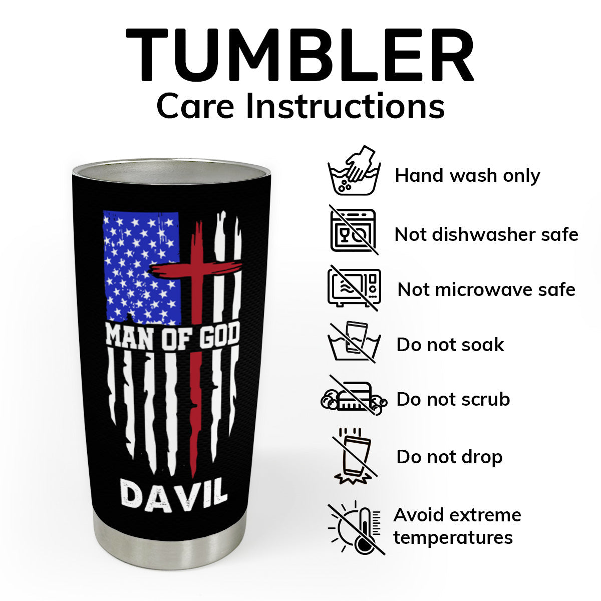 Faithful Drinkware - Personalized Stainless Steel Tumbler