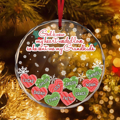 God Knew My Heart Needed Love - Personalized Glass Ornament GOJS10285