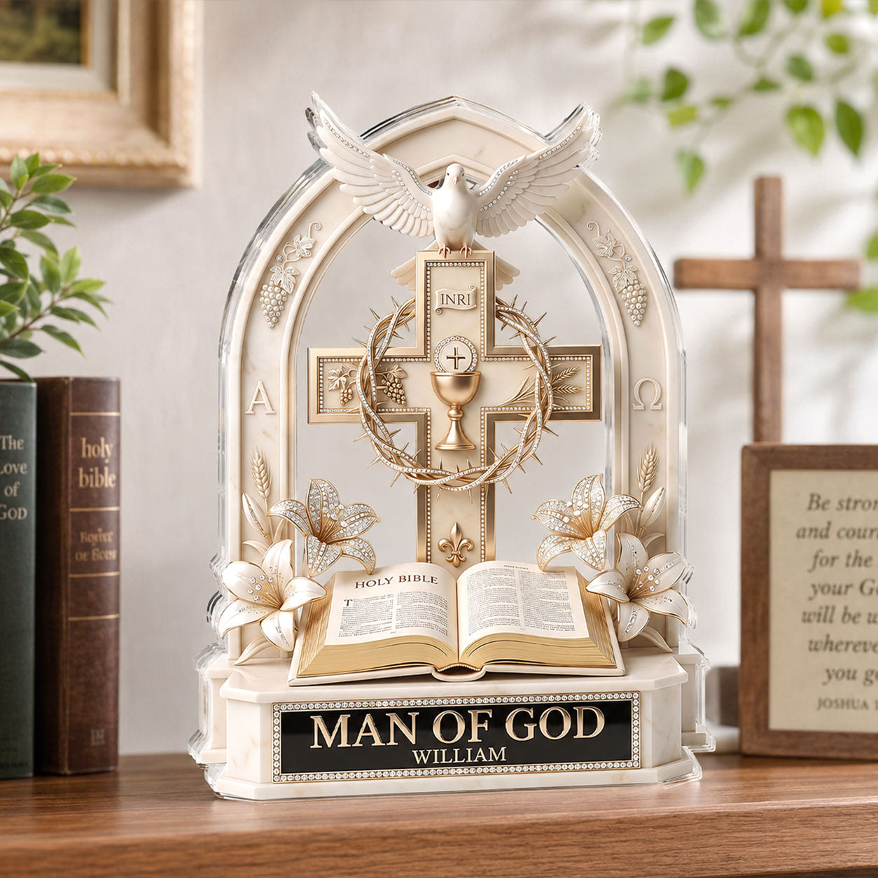 Man Of God - Personalized Acrylic Plaque - Christian Faith Home Decor GAPJS10012
