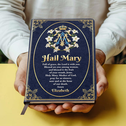 Holy Mary Prayer - Personalized Leather Cover Notebook GMJSNB200017