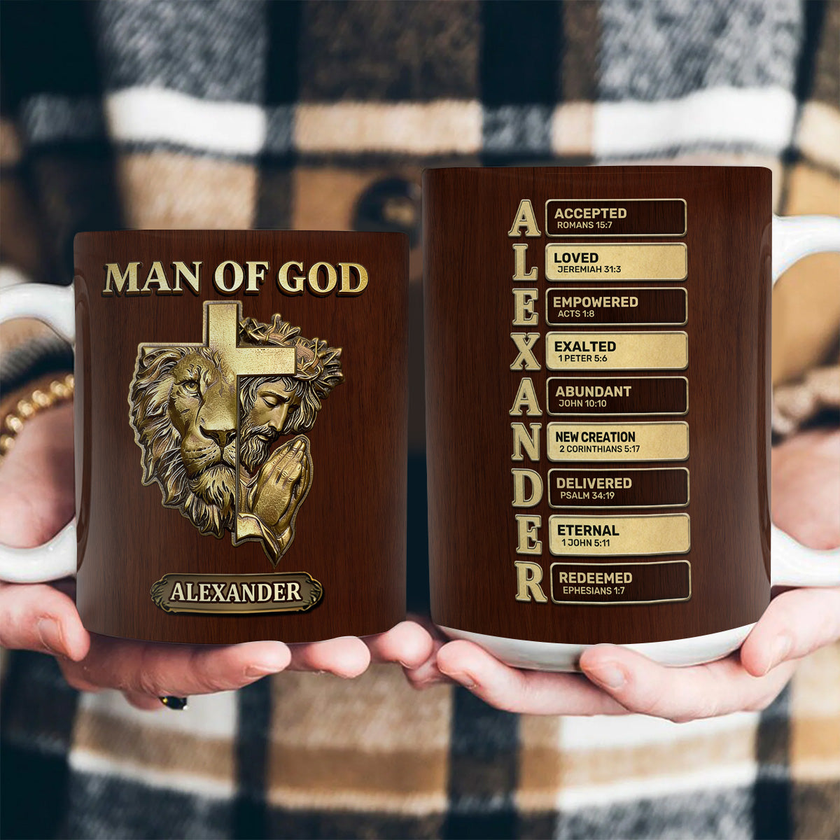 Man Of God - Personalized Ceramic Coffee Mug - Christian Faith Gift for Him