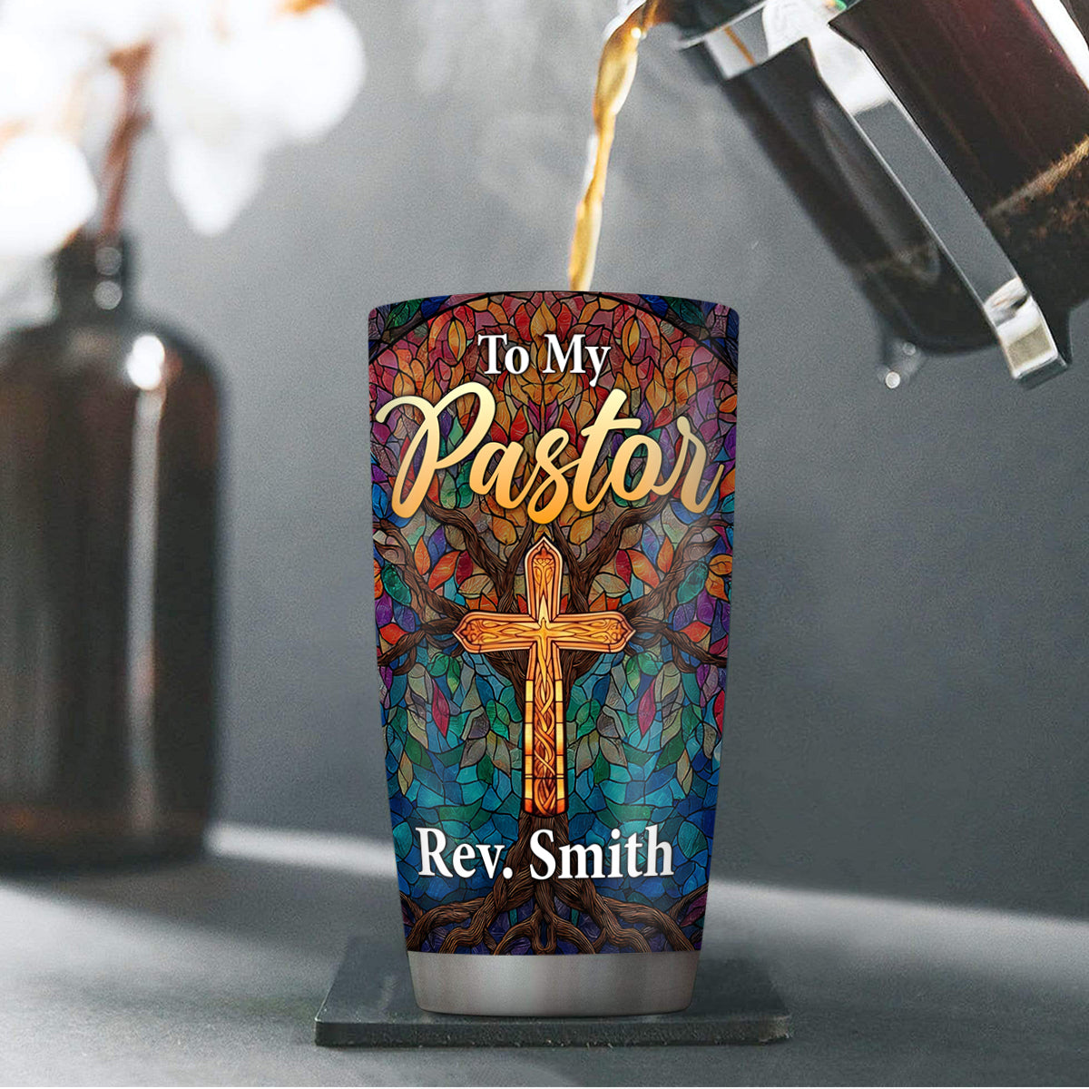 Thank You Pastor - Inspirational Christian Tumbler - Personalized Gift