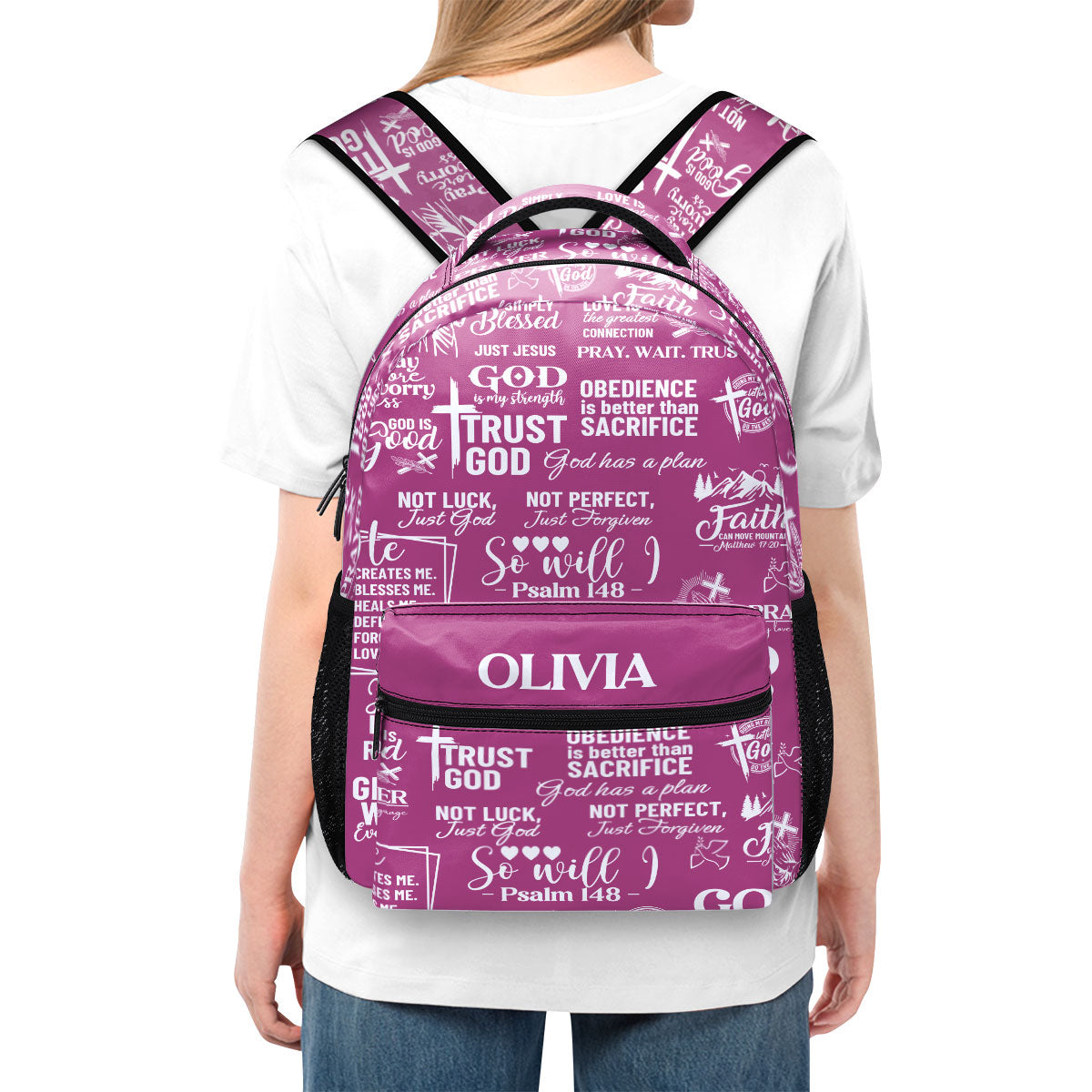 Trust God - Personalized Backpack Faith Christian - Gift for Girls