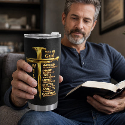 Man Of God - Personalized Stainless Steel Tumbler