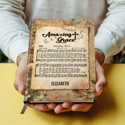 Amazing Grace - Personalized Leather Notebook GMJSNB200114