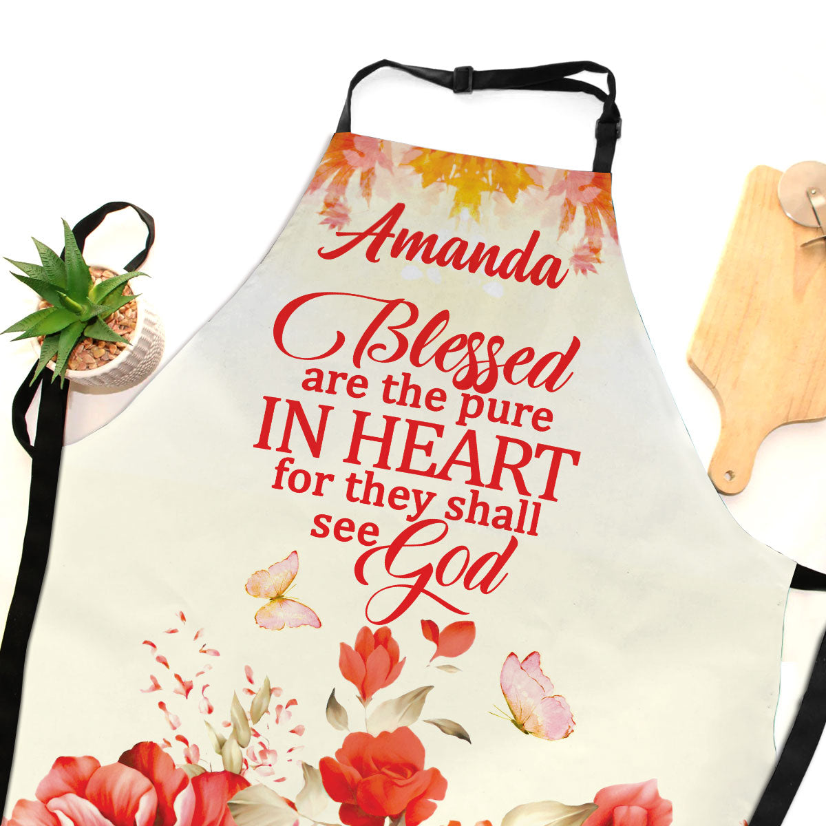 Blessed Are The Pure In Heart - Personalized Apron