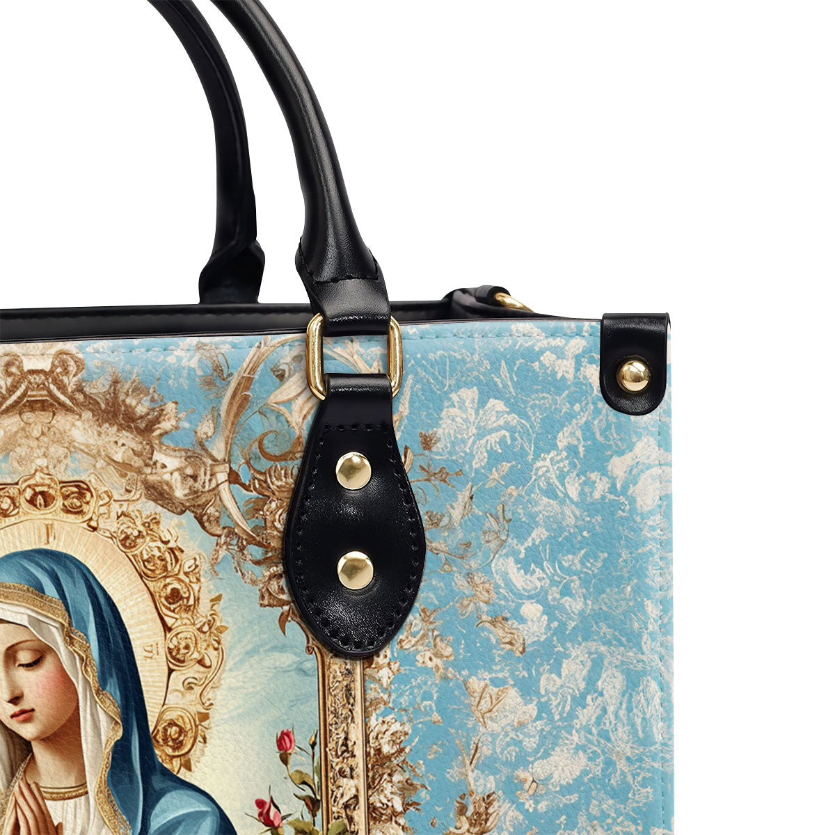 Our Lady of Grace - Leather Handbag - Christian Floral Design GMJSLB200096
