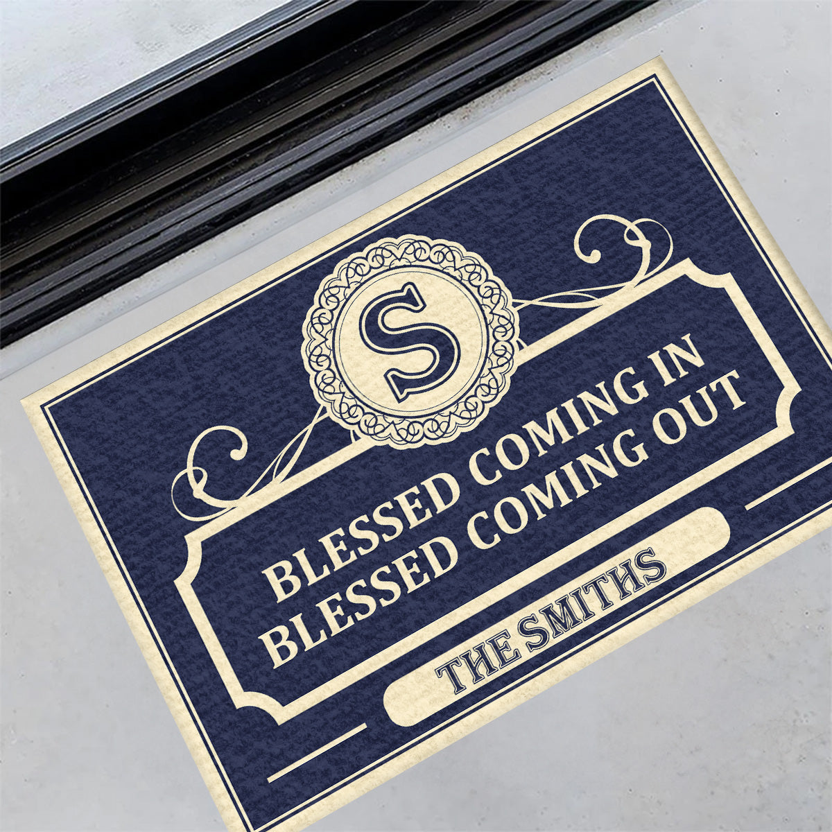 Blessed Coming In Doormat - Personalized Home Decor