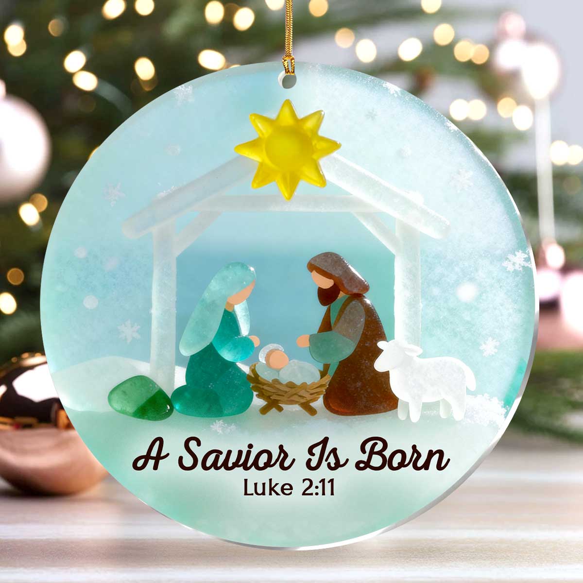 A Savior Is Born - Christmas Faith Acrylic Ornament GOJS10338