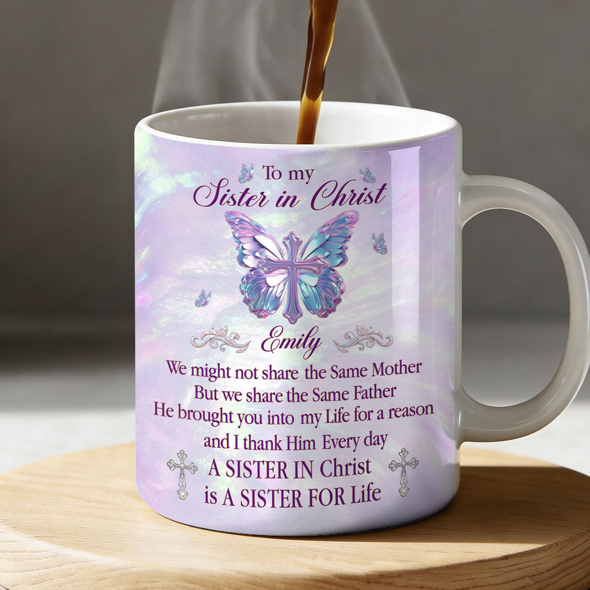 Sisters in Christ - Personalized Ceramic Coffee Mug