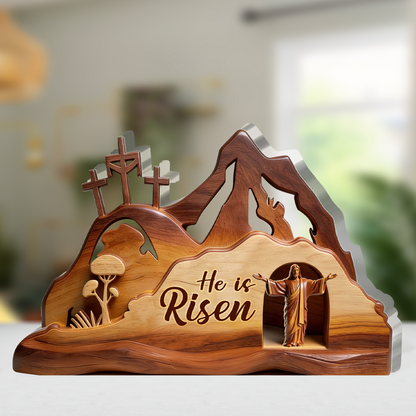 Empty Tomb - Custom Shaped Acrylic Plaque - Inspirational Faith Home Decor GAPJS10113