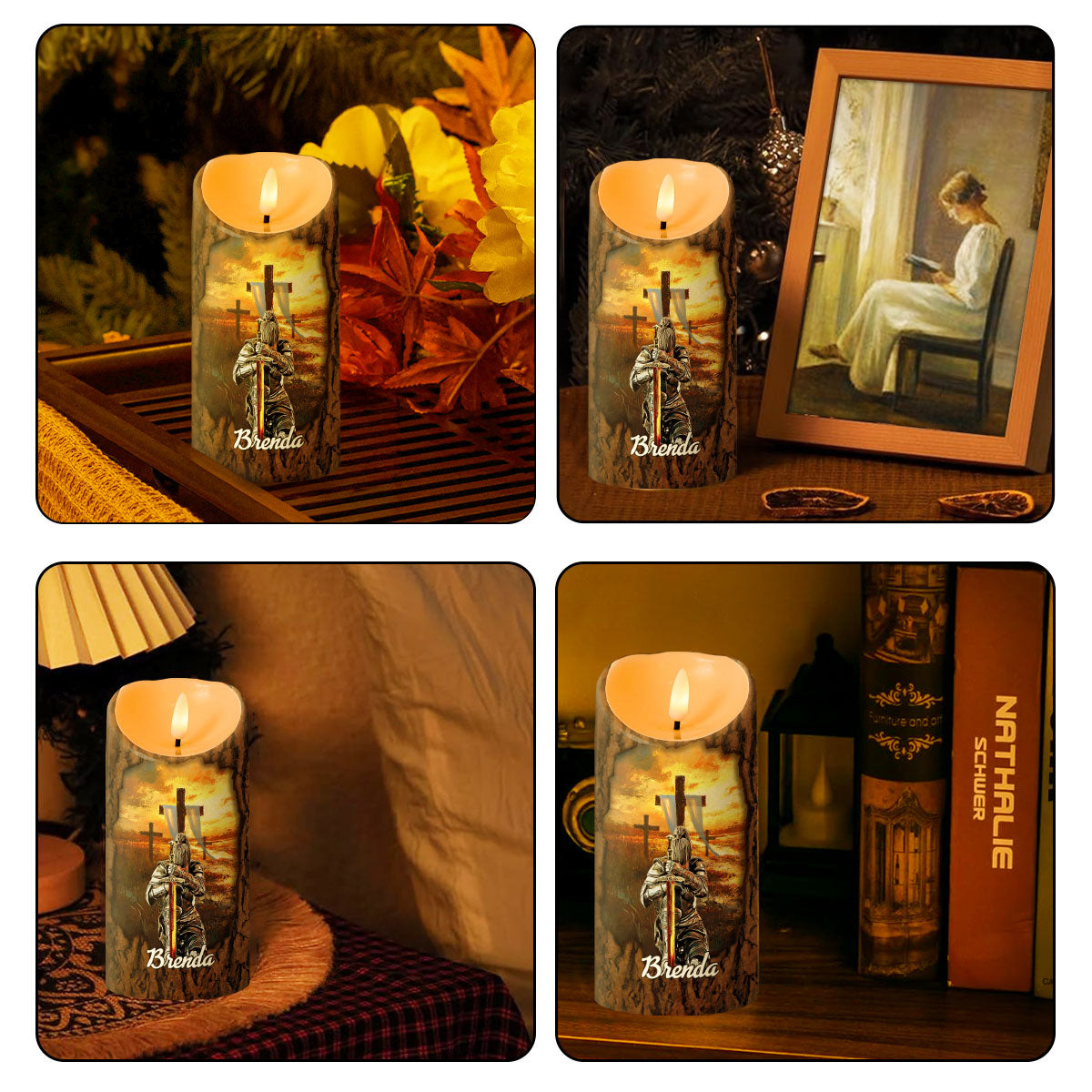 She Who Kneels Before God - Personalized Flameless LED Candle