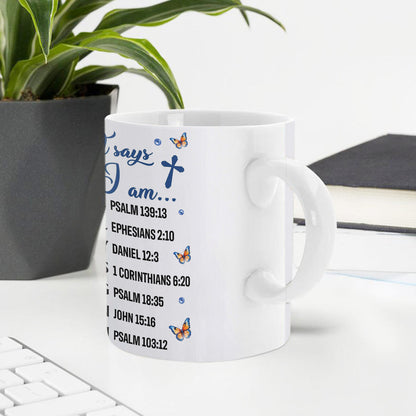 God Says I Am - Personalized Ceramic Coffee Mug