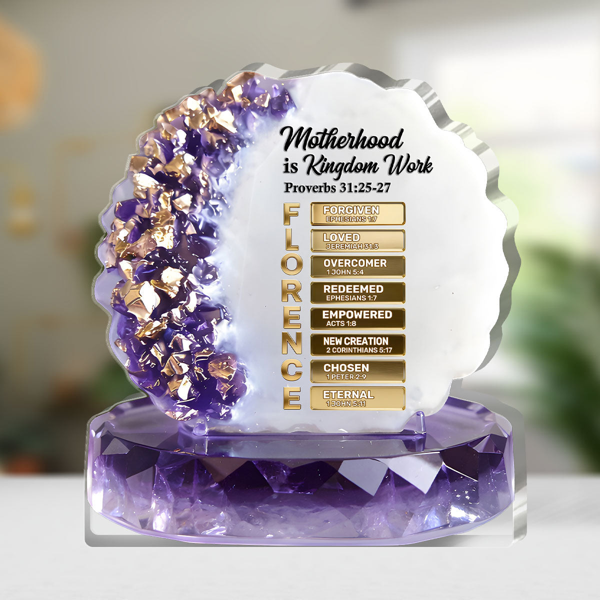 Motherhood Is Kingdom Work - Custom Shaped Acrylic Plaque GAPJS10106