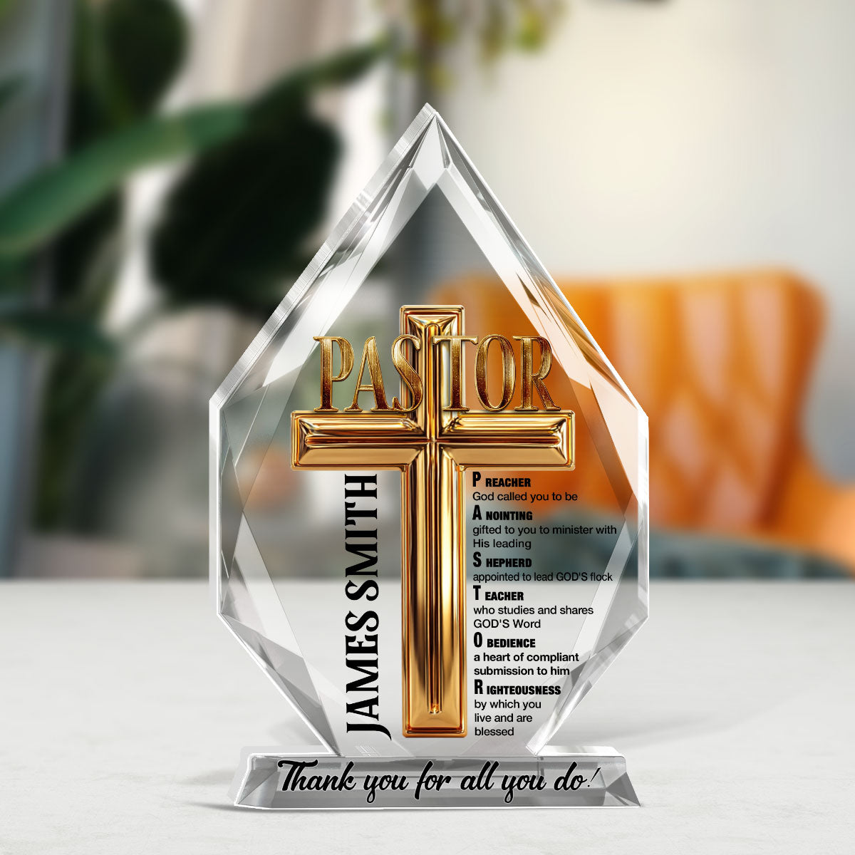 To My Pastor - Personalized Acrylic Keepsake Plaque GAPJS10220
