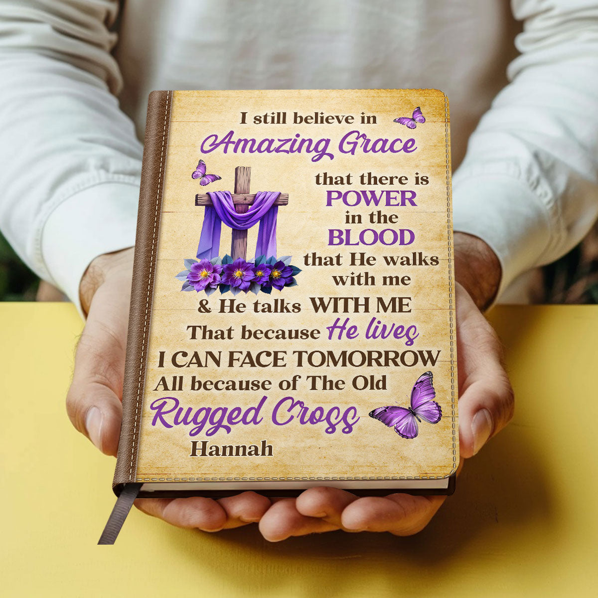Faith Through The Cross - Personalized Leather Cover Notebook GMJSNB200072