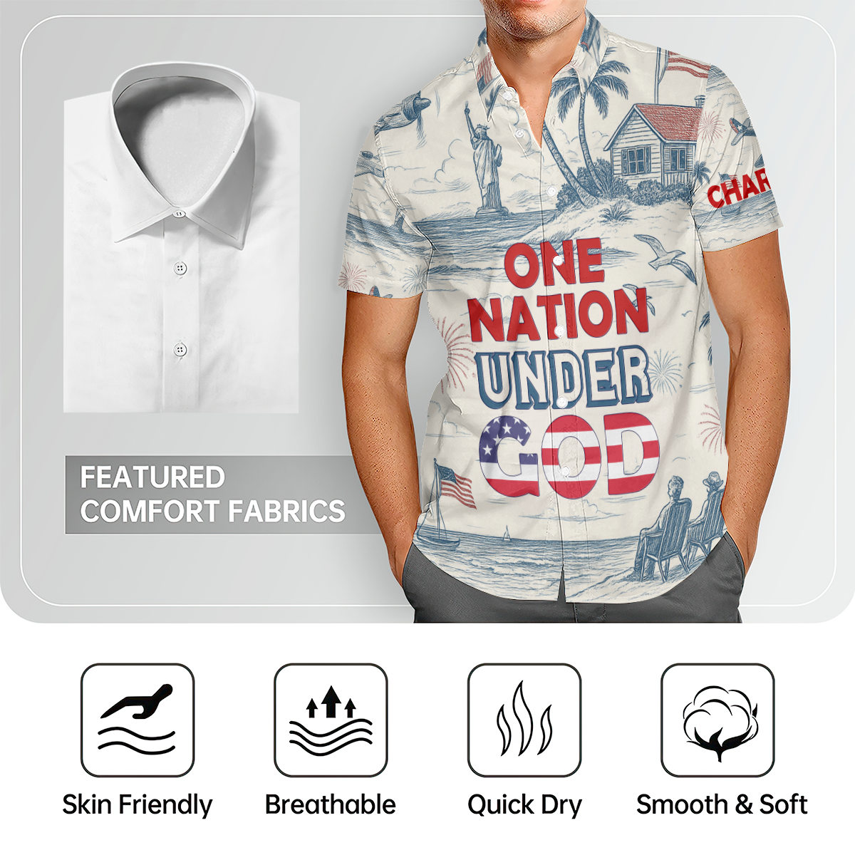 One Nation Under God - Personalized Hawaiian Shirt