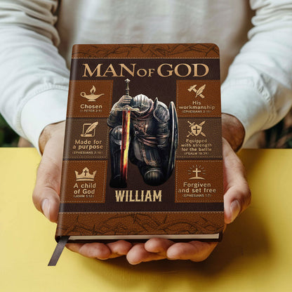Man Of God - Personalized Leather Cover Notebook GMJSNB200027
