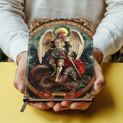 Defender Of Heaven - Personalized Leather Cover Notebook GMJSNB200019