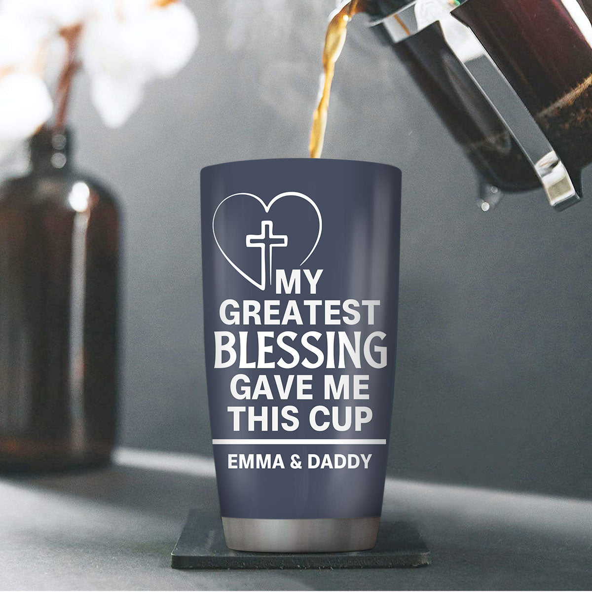 Sentimental Gift for Dad - Personalized Stainless Steel Tumbler