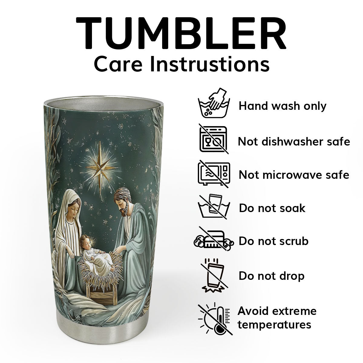 Faith-Inspired Gift for Family - Personalized Stainless Steel Tumbler