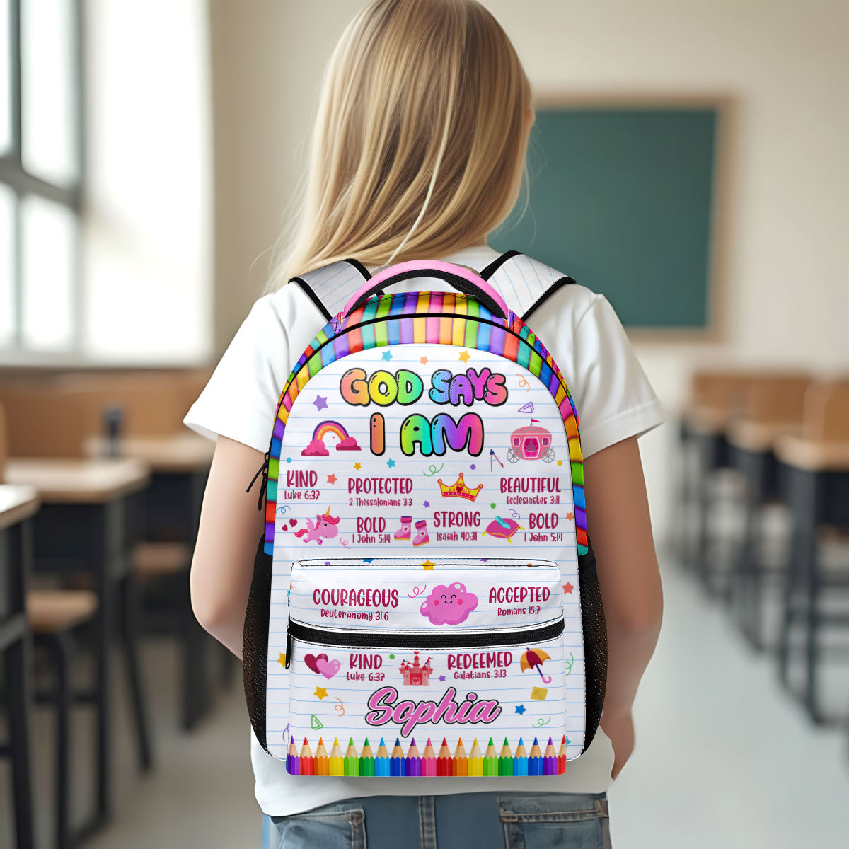God Says I Am - Personalized Backpack for Kids