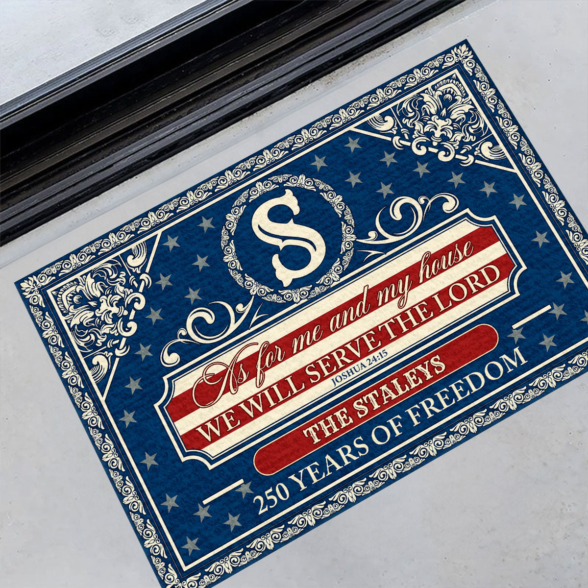 Serve The Lord - Personalized Doormat - Christian Faith GDMJS10012