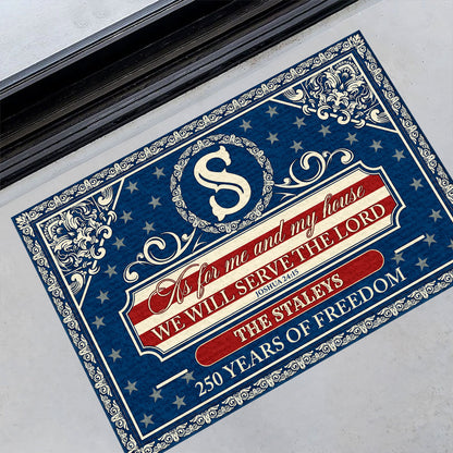 Serve The Lord - Personalized Doormat - Christian Faith GDMJS10012