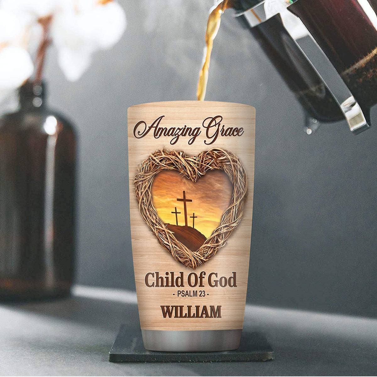 Faith-Inspired Dad Gift - Personalized Stainless Steel Tumbler