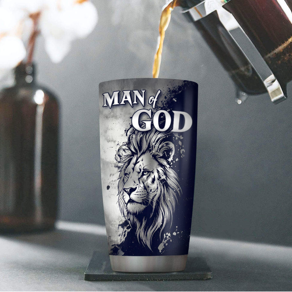 Faith-Inspired Gift for Men - Personalized Stainless Steel Tumbler