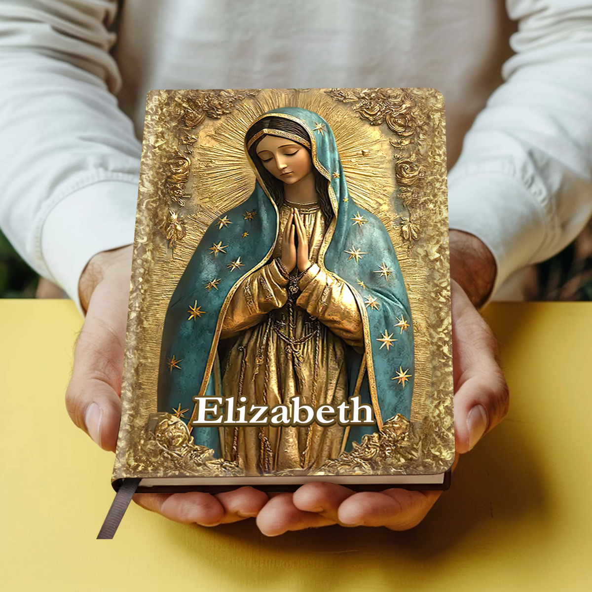 Under Our Lady’s Care - Personalized Leather Cover Notebook GMJSNB200018