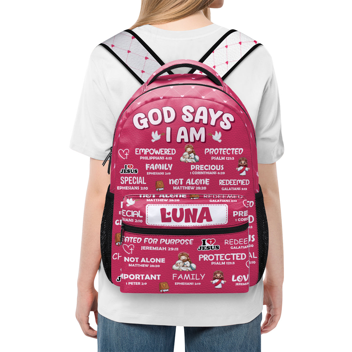 God Says I Am - Personalized Christian Backpack