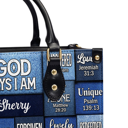 God Says I Am - Personalized Leather Handbag - Christian Gift for Women GMJSLB200084