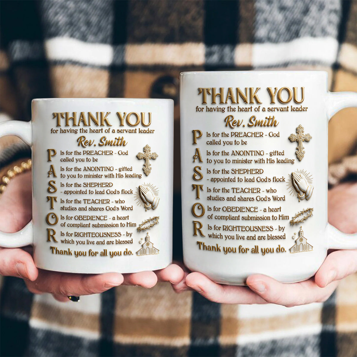 Thank You Pastor - Personalized Ceramic Coffee Mug