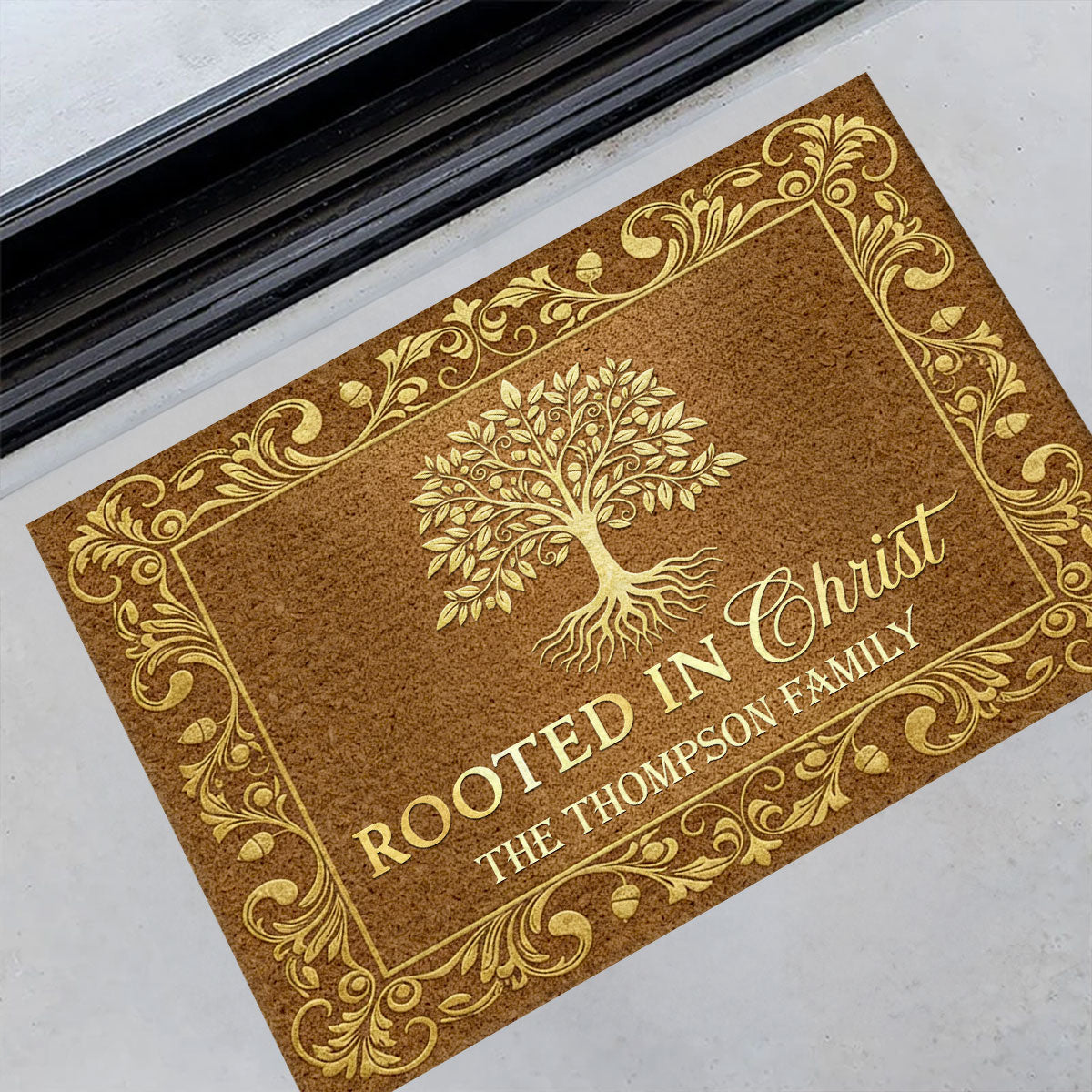 Rooted In Christ - Personalized Doormat for Family