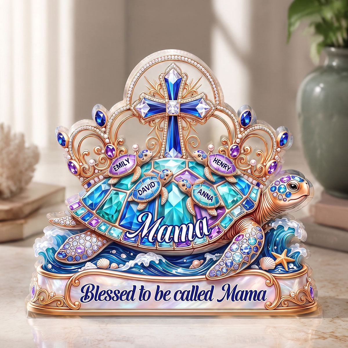 Blessed To Be Called Mama - Personalized Acrylic Plaque GAPJS10003